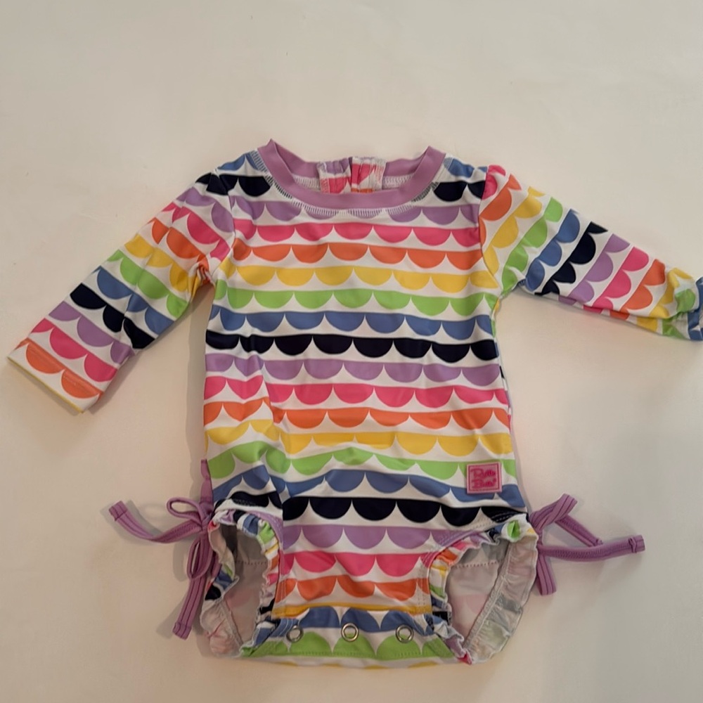 Rufflebutts 0-3 month Long Sleeve One Piece Rash Guard